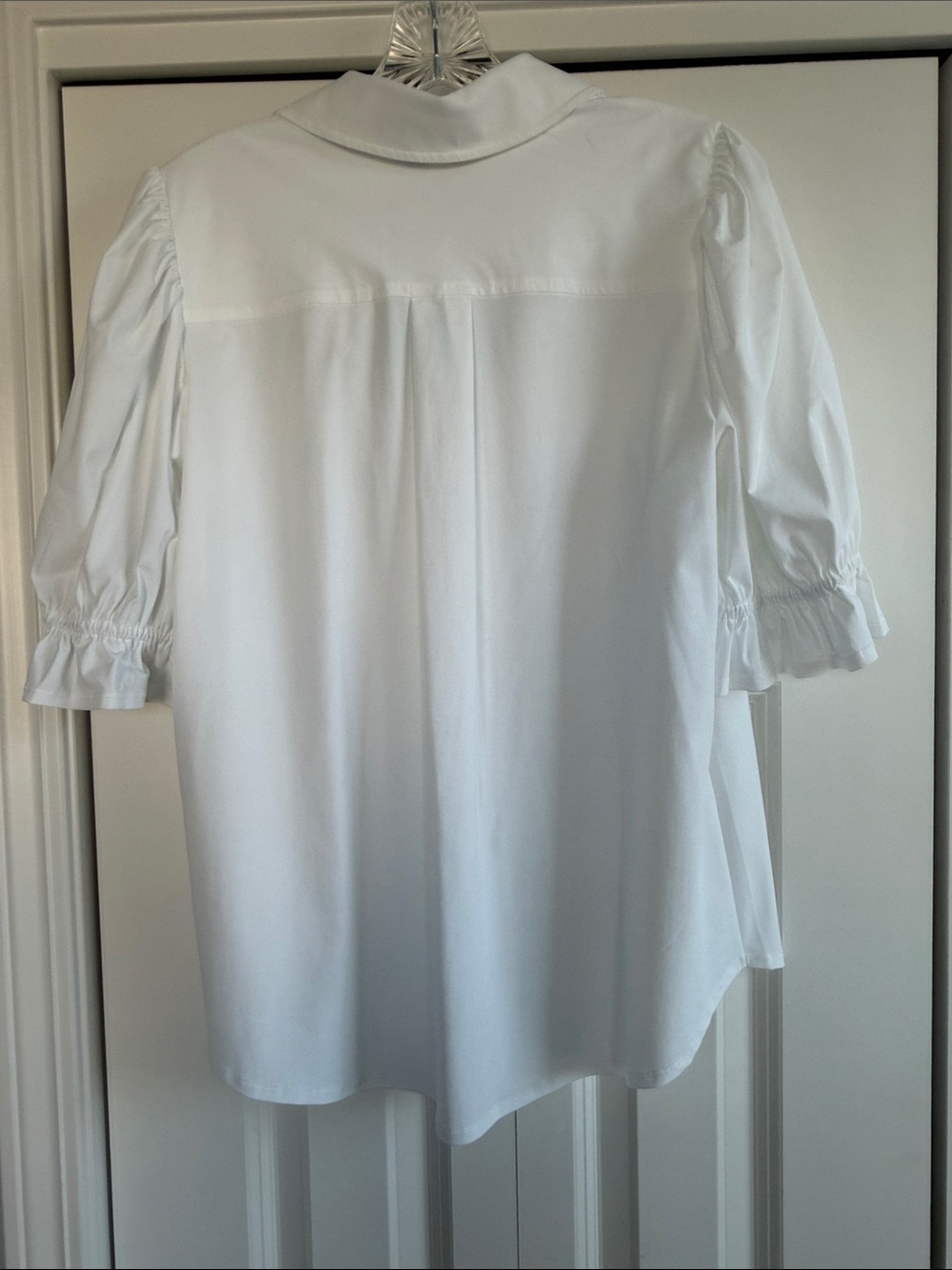 Liverpool White Short Puff-Sleeve Button-Front Shirt - Picture 5 of 6